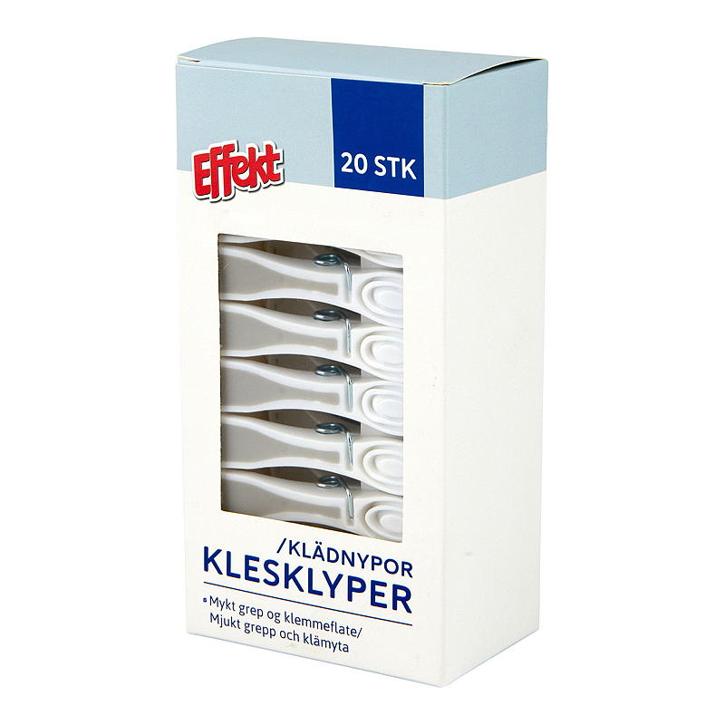 Effekt Klesklyper 20 stk soft grip