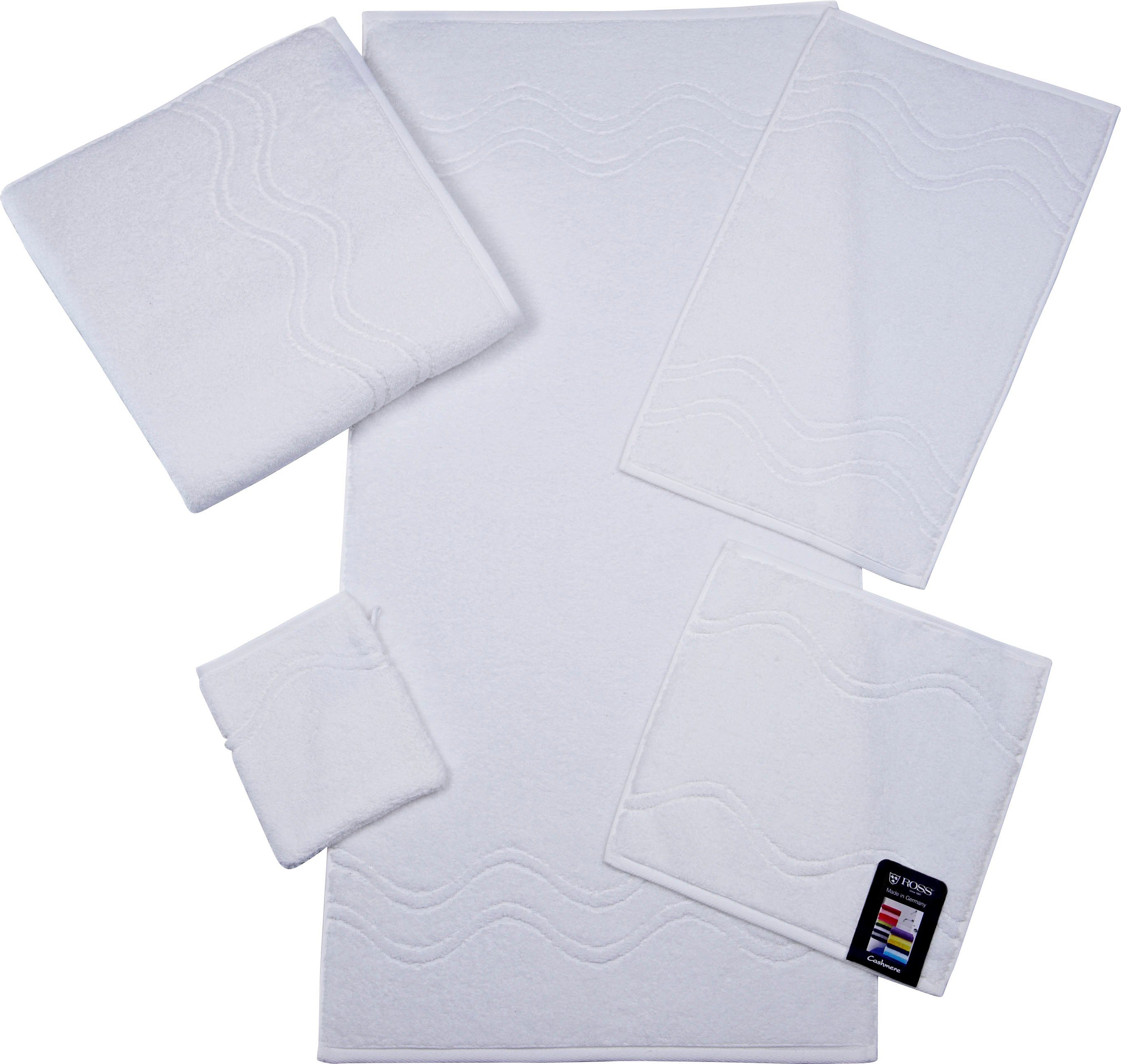 ROSS Gästehandtuch Cashmere feeling, Frottier (6-St), mit Wellen-Bordüre