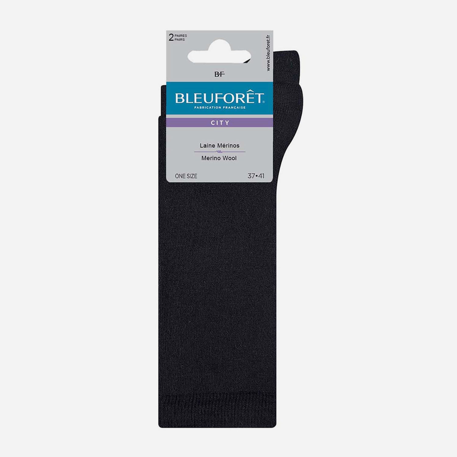 Chaussettes BLEUFORET noires en laine mélangée 37-41