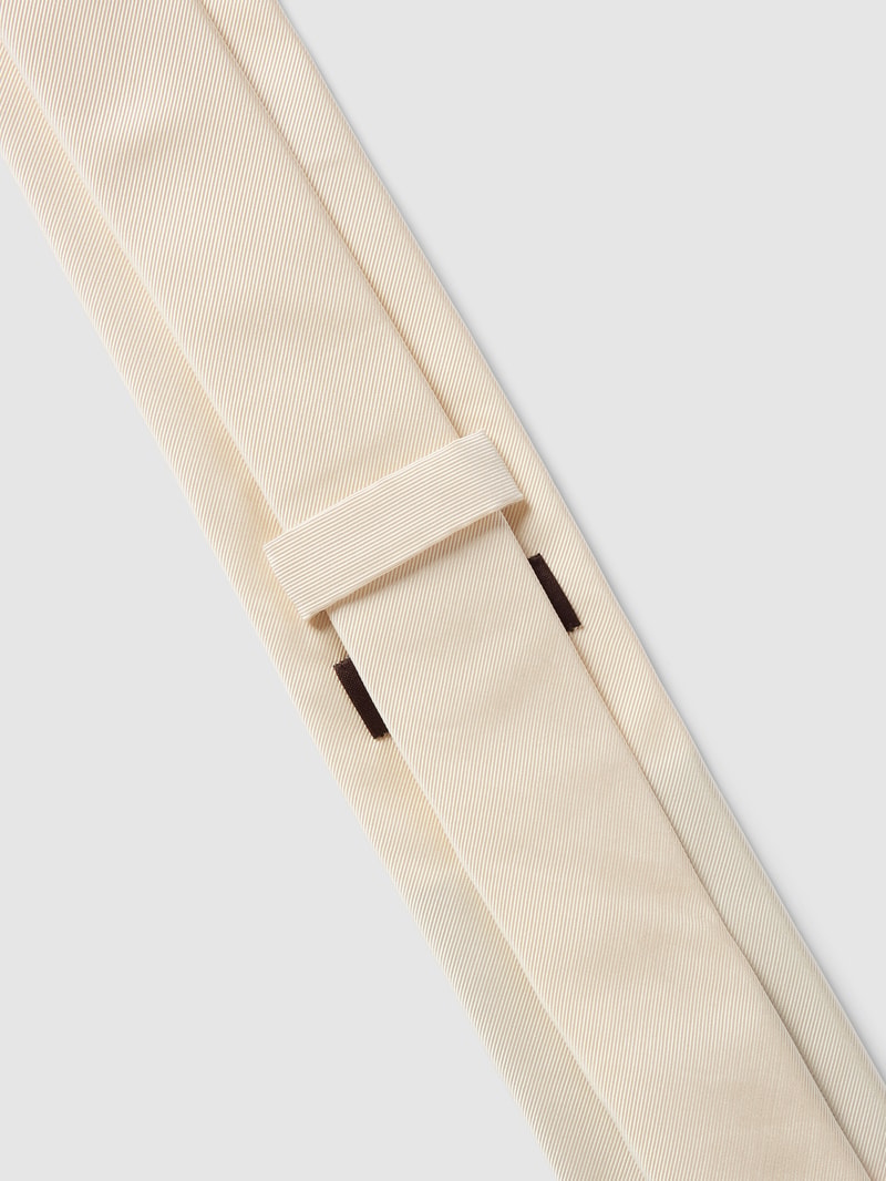 Krawatte aus Seide in unifarbenem Design (7 cm) in ecru