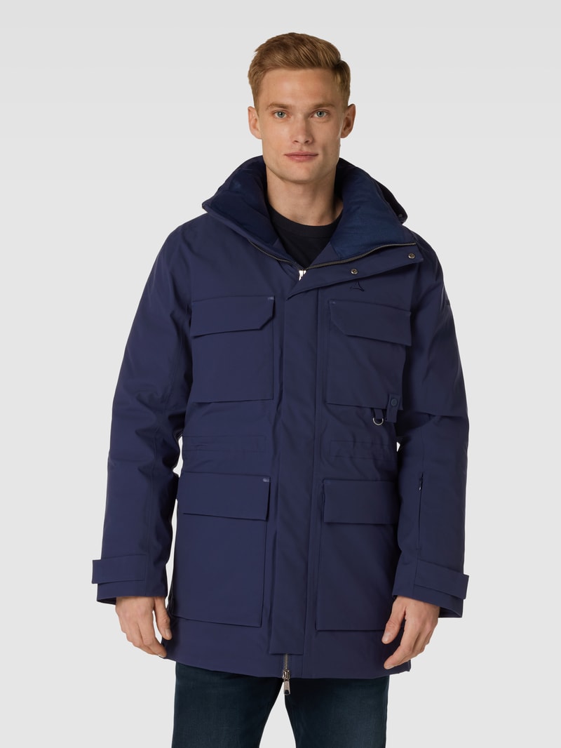 Parka mit Pattentaschen Modell 'RIDGELAND' in marineblau