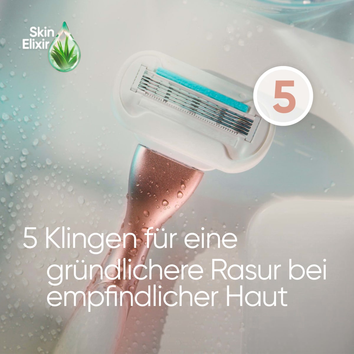 Rasiererklingen, Deluxe Smooth Sensitive Rosegold, 8 St