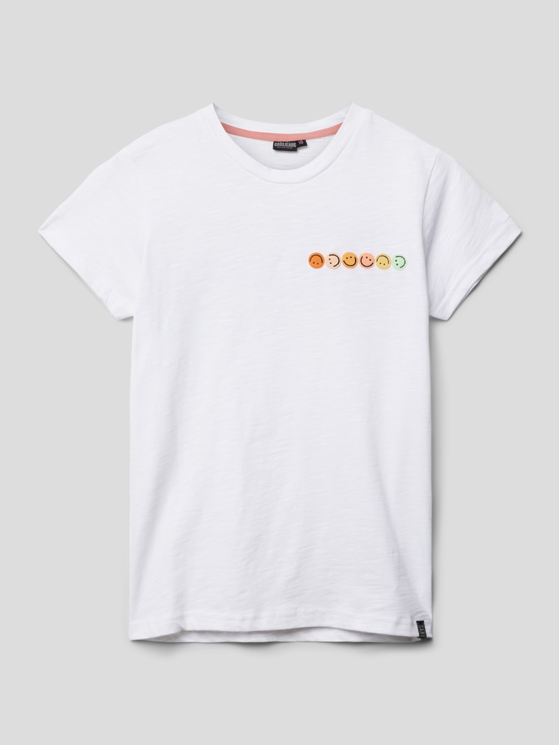 T-Shirt mit Statement-Print Modell 'Olwen' in weiß