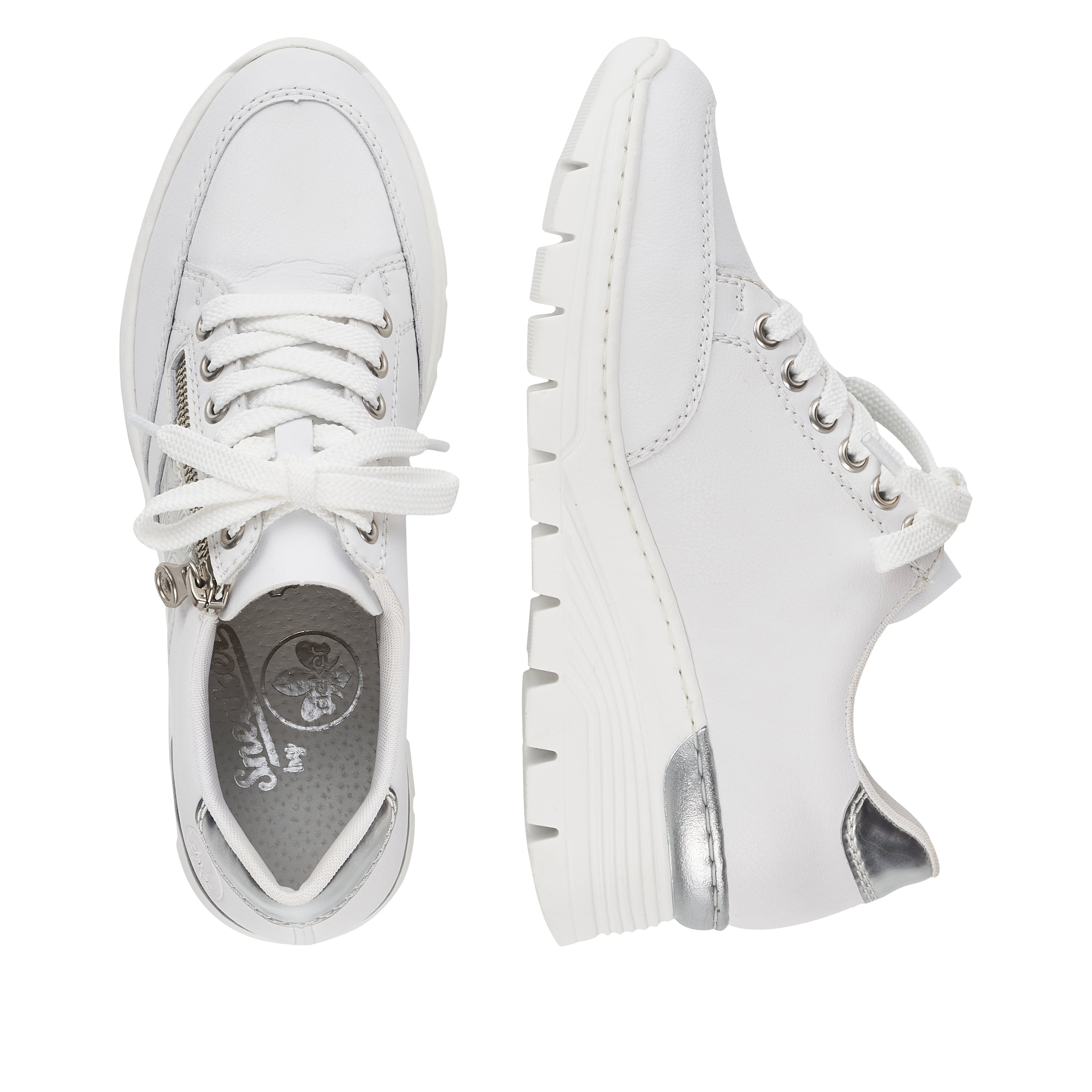 Rieker Damen Sneaker Low reinweiß