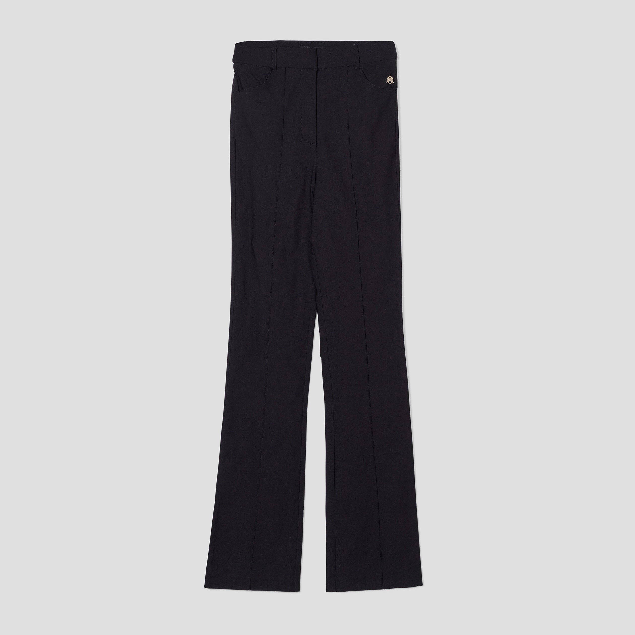 Pantalon city bootcut taille haute noir femme | La Halle