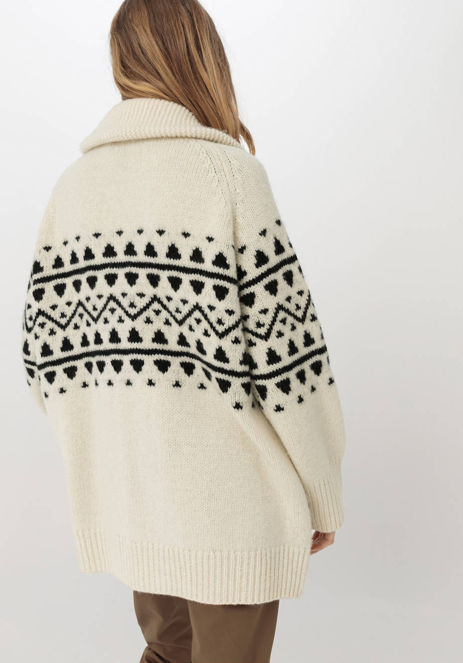 Norweger-Strickjacke aus Merinowolle mit Alpaka