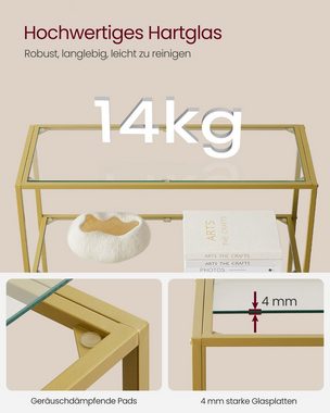 VASAGLE Standregal Regal mit 6 Ablagen, Badregal, gehärtetes Glas