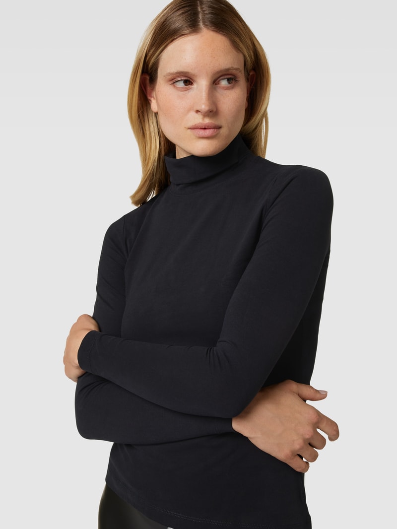 Longsleeve mit Rollkragen in schwarz