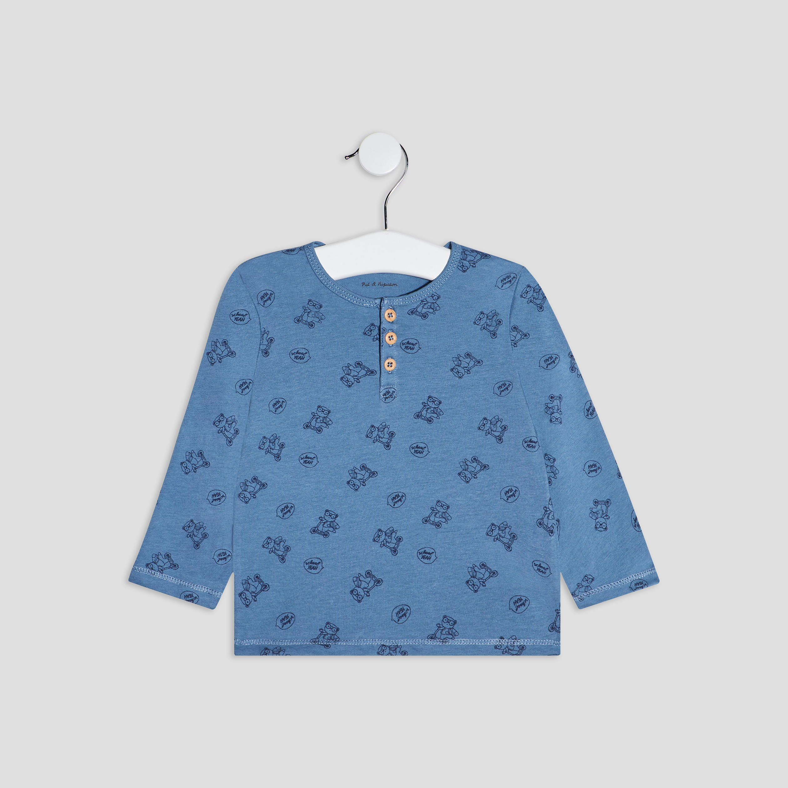 T-shirt manches longues bleu ciel bébé garçon | La Halle