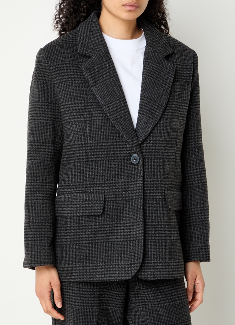 Ausgewählter Femme Bex Oversize-Blazer aus Wollmischung mit Hahnentrittmuster