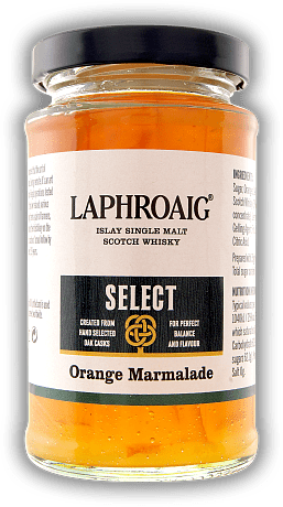 Laphroaig Orange Marmelade 235g Laphroaig Orange Marmelade 235g Orangen Marmelade mit Laphroaig Single Malt Scotch Whisky verfeinert. 235	 Gramm