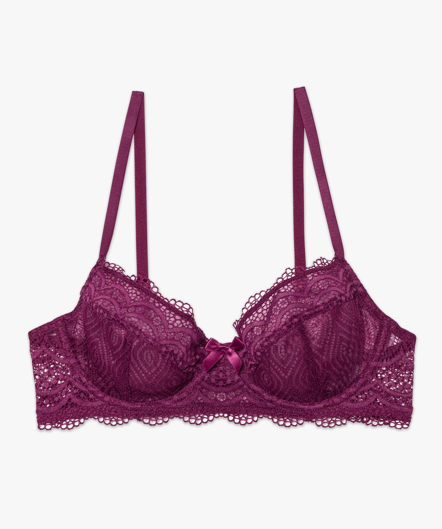 Soutien-gorge forme corbeille en dentelle femme violet | GEMO