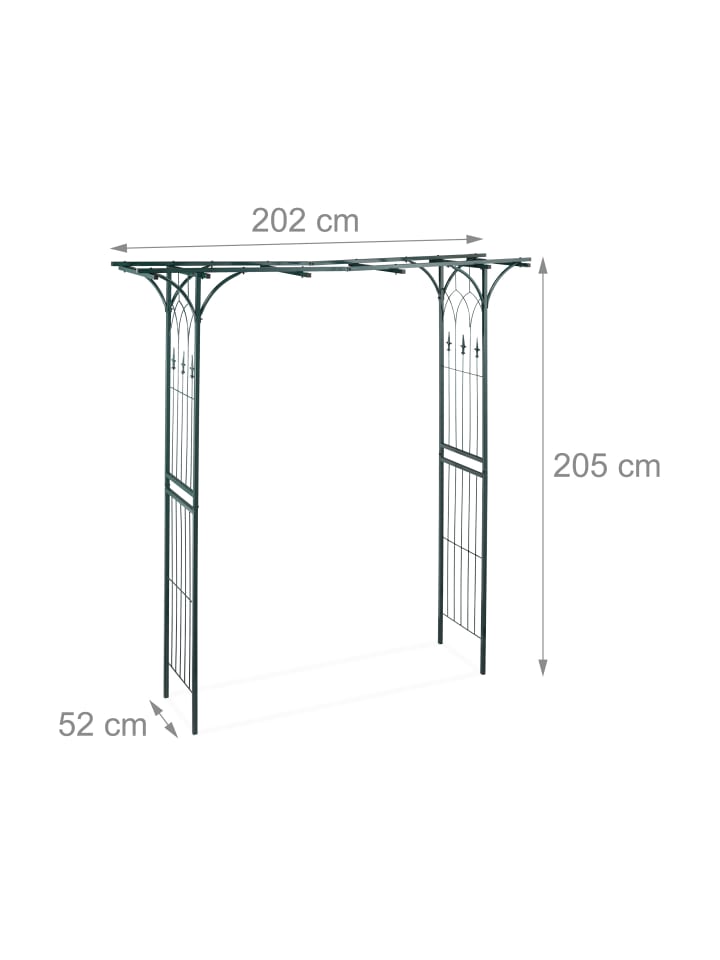 relaxdays Rosenbogen in Dunkelgrün -  (B)202 x (H)205 x (T)52 cm günstig kaufen onesize