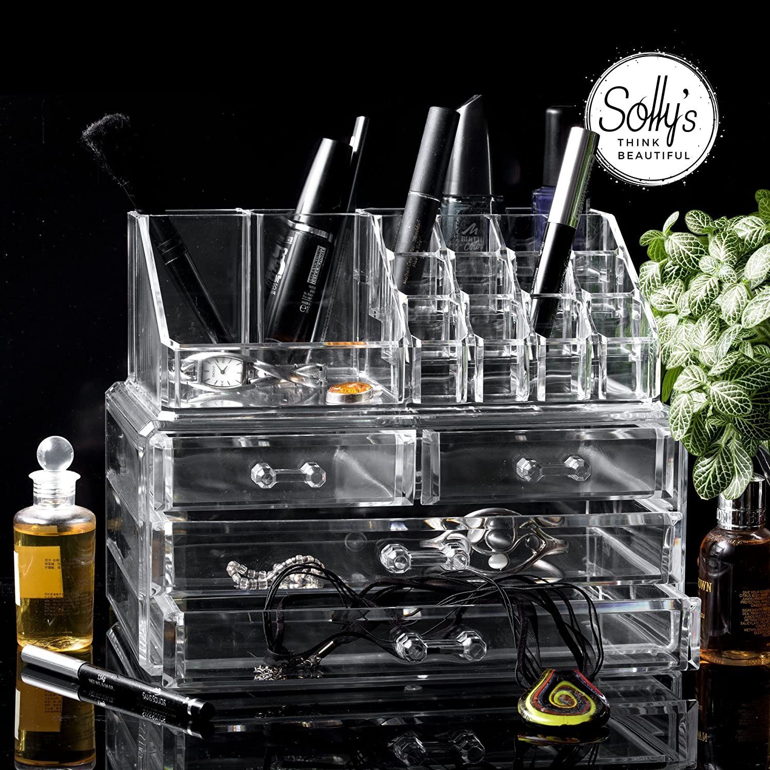 Solly's Schmuckkasten Anna Aufbewahrungsbox für Make-Up/Schmuck, Organizer aus Acryl