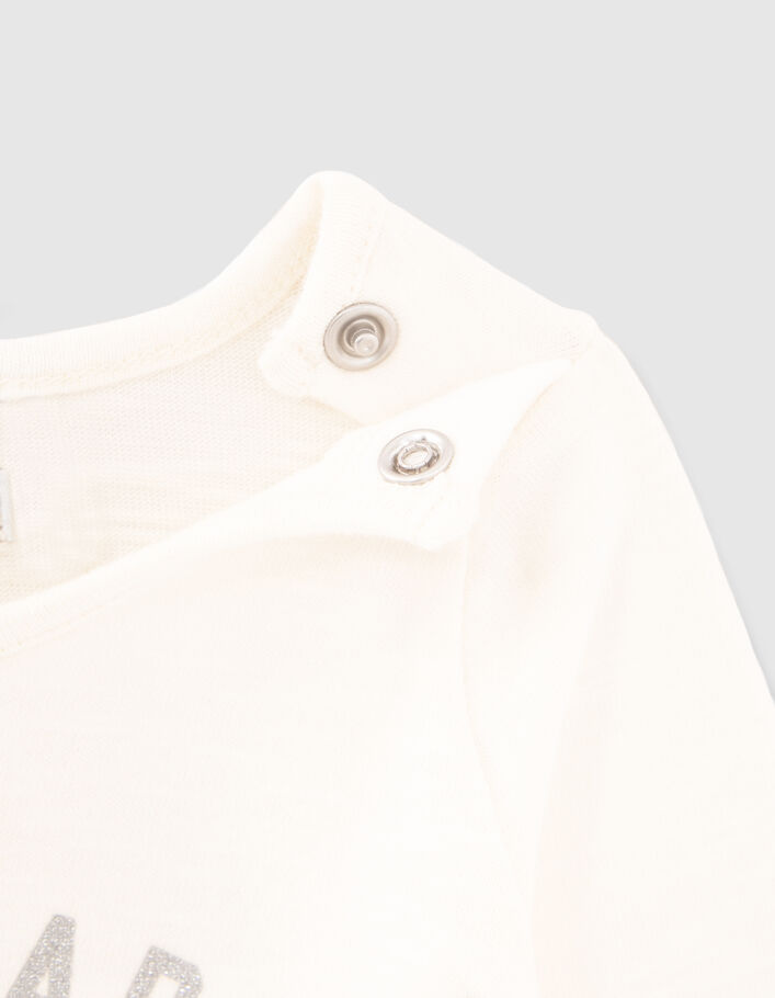 T-shirt écru visuel patins à roulettes bébé fille