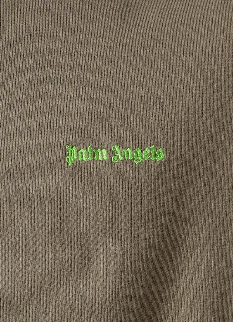 Palm Angels Sweater with half zip and logo