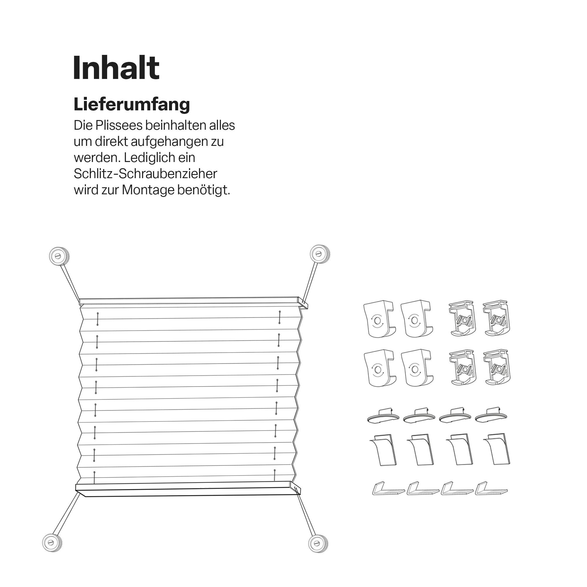 Plissee Faltstore Luance, Bestlivings, Lichtschutz, ohne Bohren, ohne kleben, verspannt, Klemmfix, ohne Bohren - Jalousie zum klemmen, Easyfix Rollo für Fenster & Tür