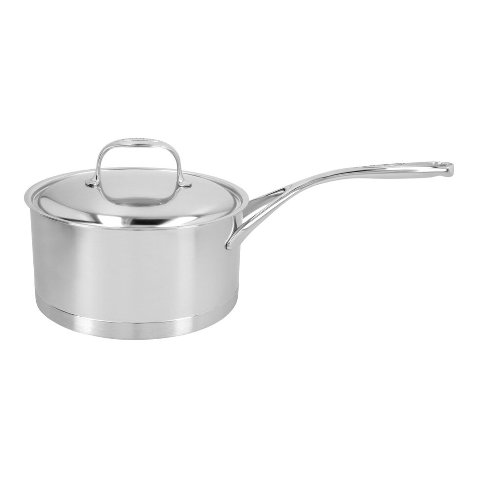 Stieltopf mit Deckel 20 cm, 18/10 Edelstahl, Silber