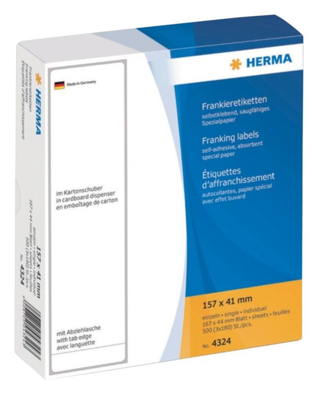 HERMA 4324 Frankieretiketten Weiß 157 x 41 mm 180 Blatt à 3 Etiketten