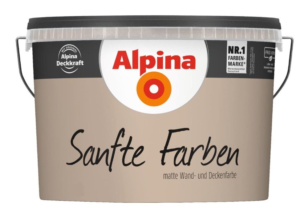 Alpina Wandfarbe Alpina Farbe 2,5 Liter Sanfte Farben Sandstein Braun Matt Wandfarbe