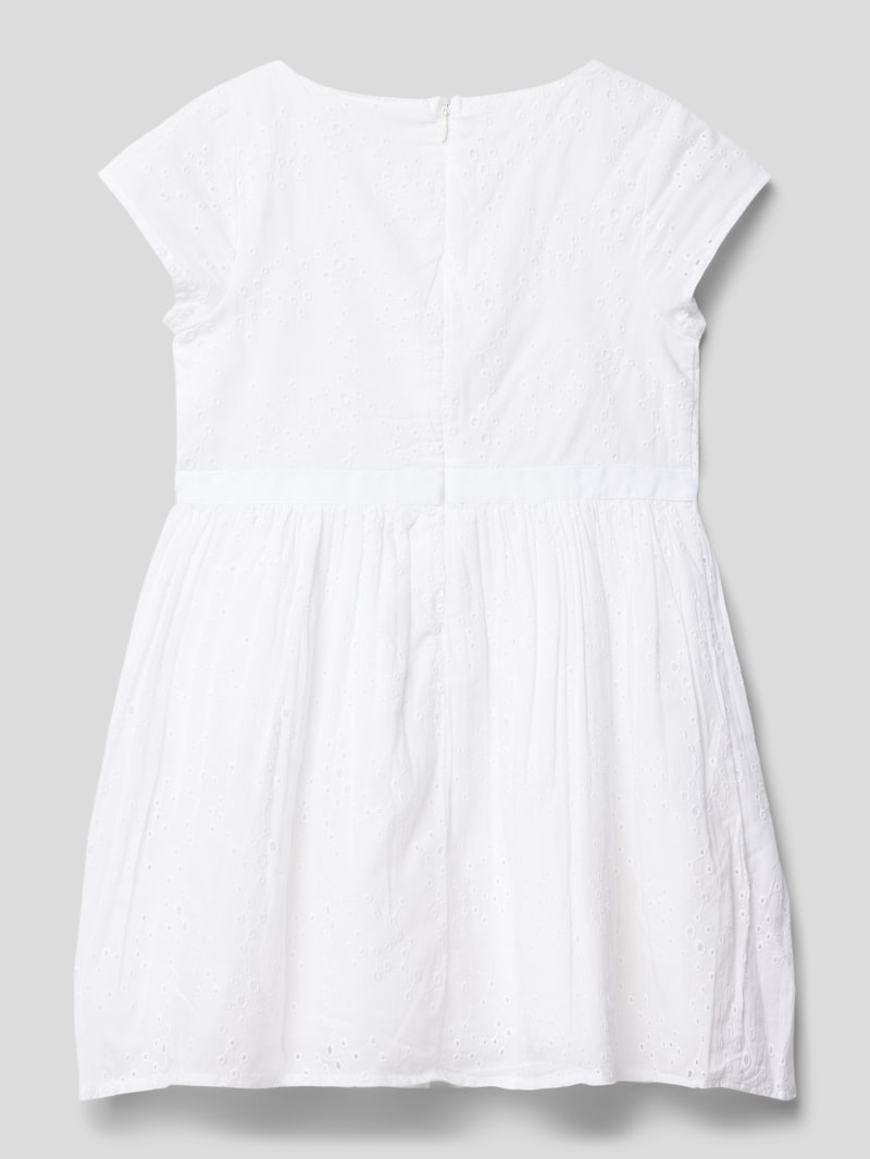 Kleid mit Lochstickerei in weiß