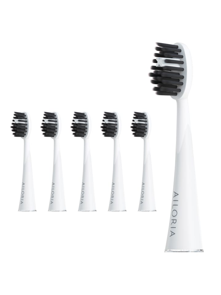 Ailoria SHINE BRIGHT Charcoal Ersatzbürstenköpfe 6er Set in weiß günstig kaufen onesize