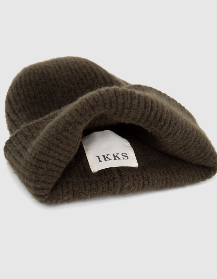 Set bonnet et écharpe kaki tricot Femme