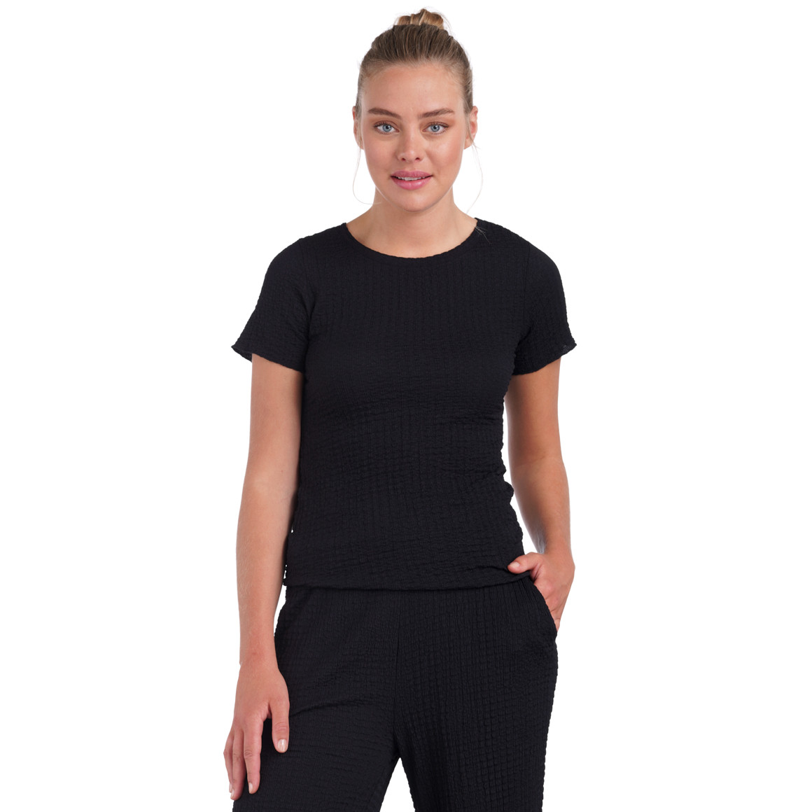 Damen T-Shirt mit gekreppter Struktur