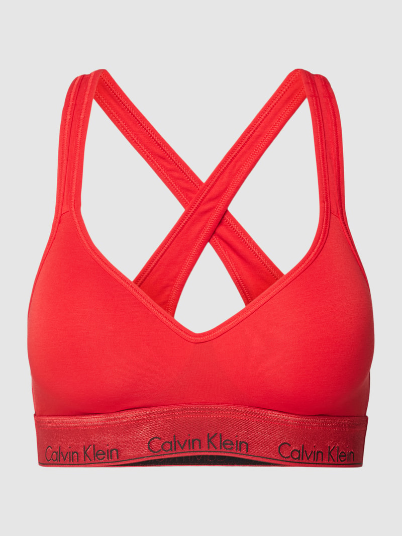 Bralette mit elastischem Label-Bund Modell 'HOLIDAY' in rot