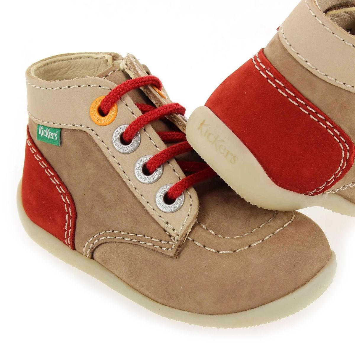 Kickers  BONZIP-2 G E22 - beige rouge