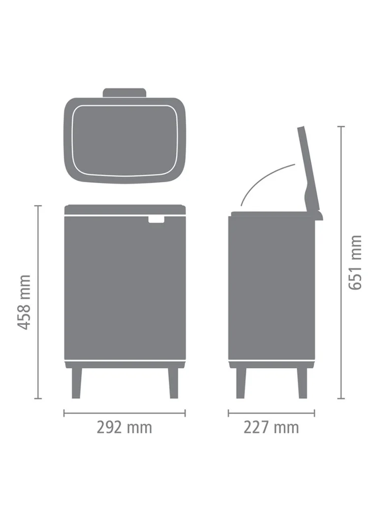 Brabantia  Bo Hi afvalemmer 12 liter met kunststof binnenemmer