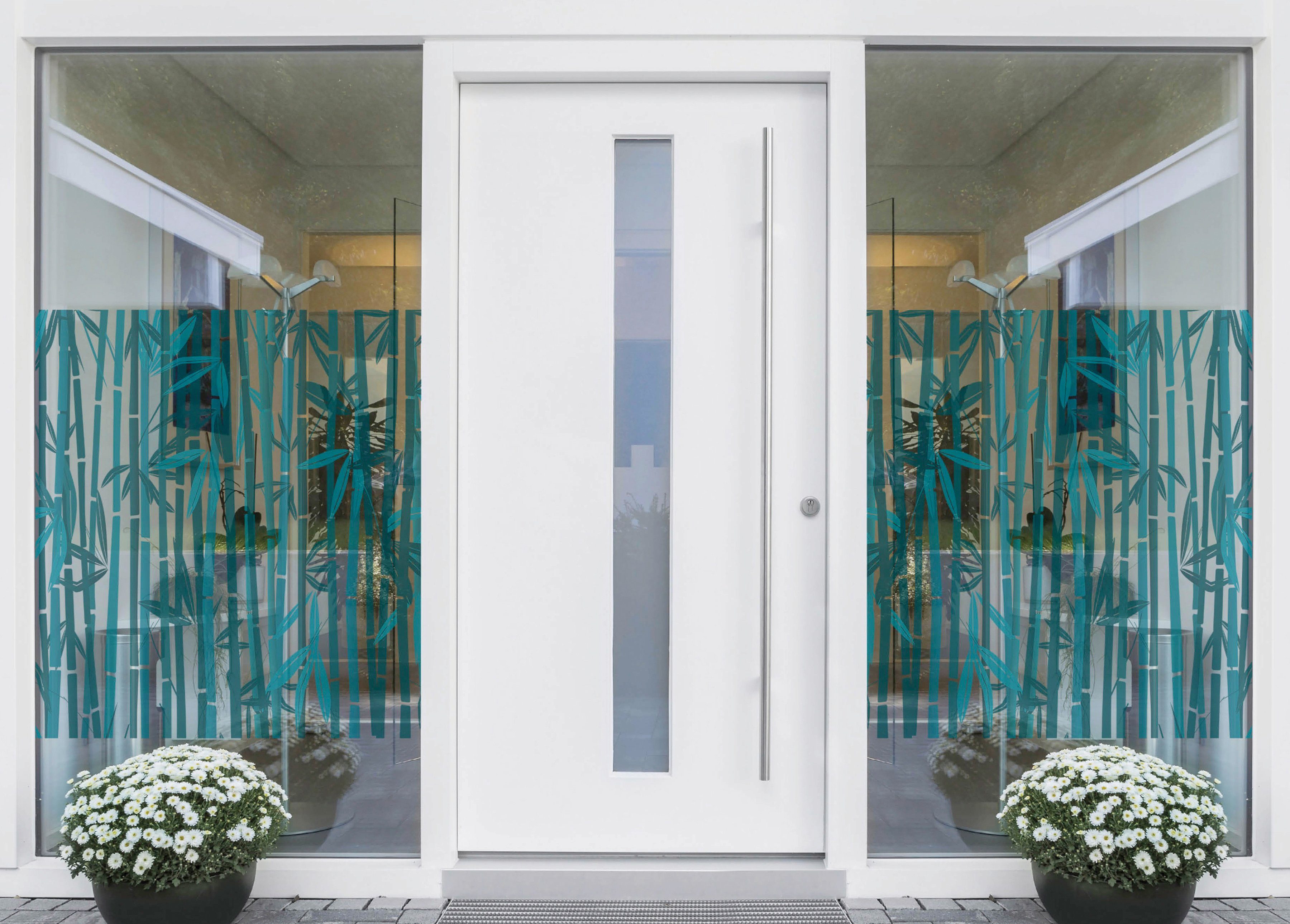 Fensterfolie Look Bamboo, MySpotti, halbtransparent, glatt, 90 x 100 cm, statisch haftend