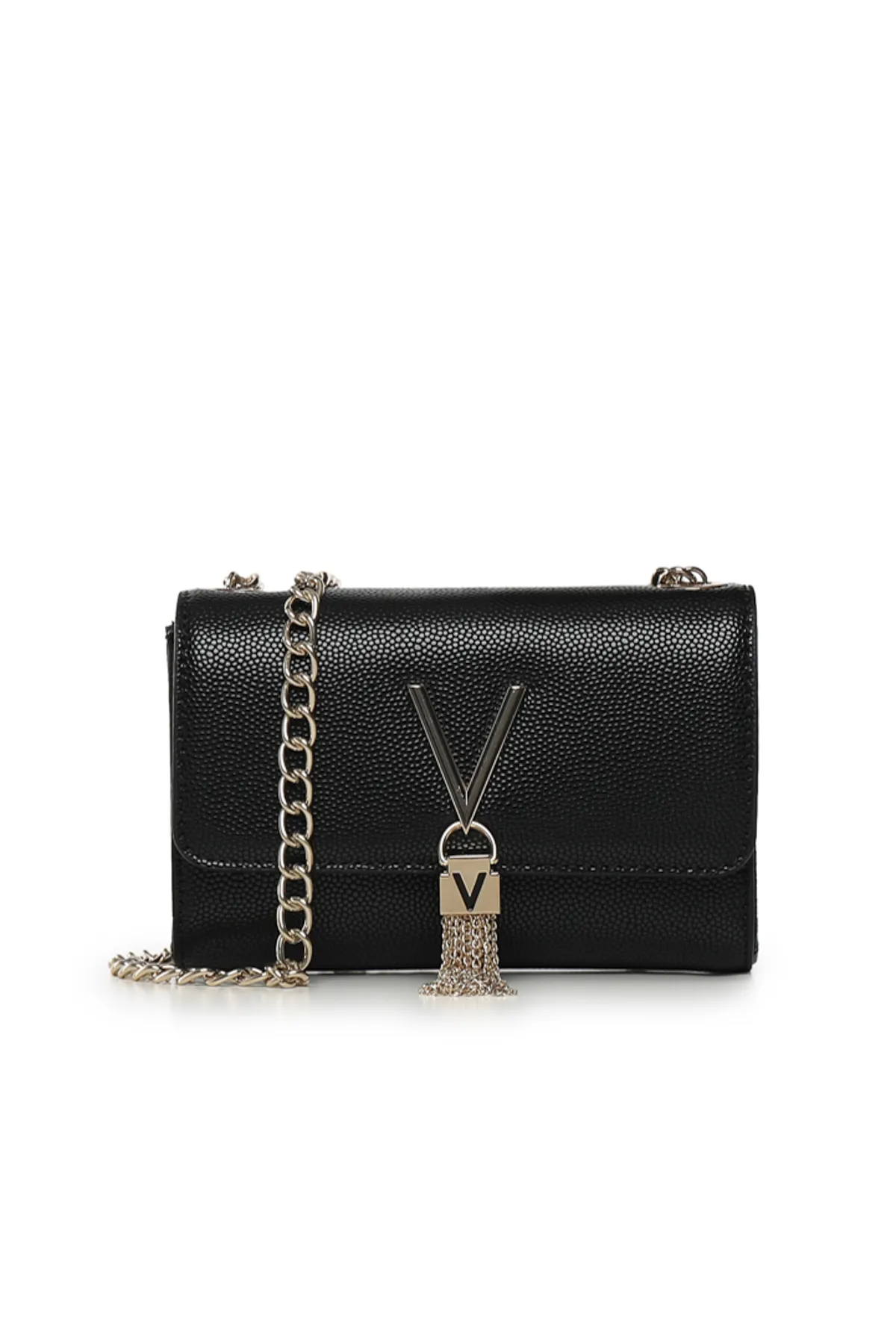 Mario Valentino  Schwarze Damen Portfolio Tasche Vbs1r403gnero/gold