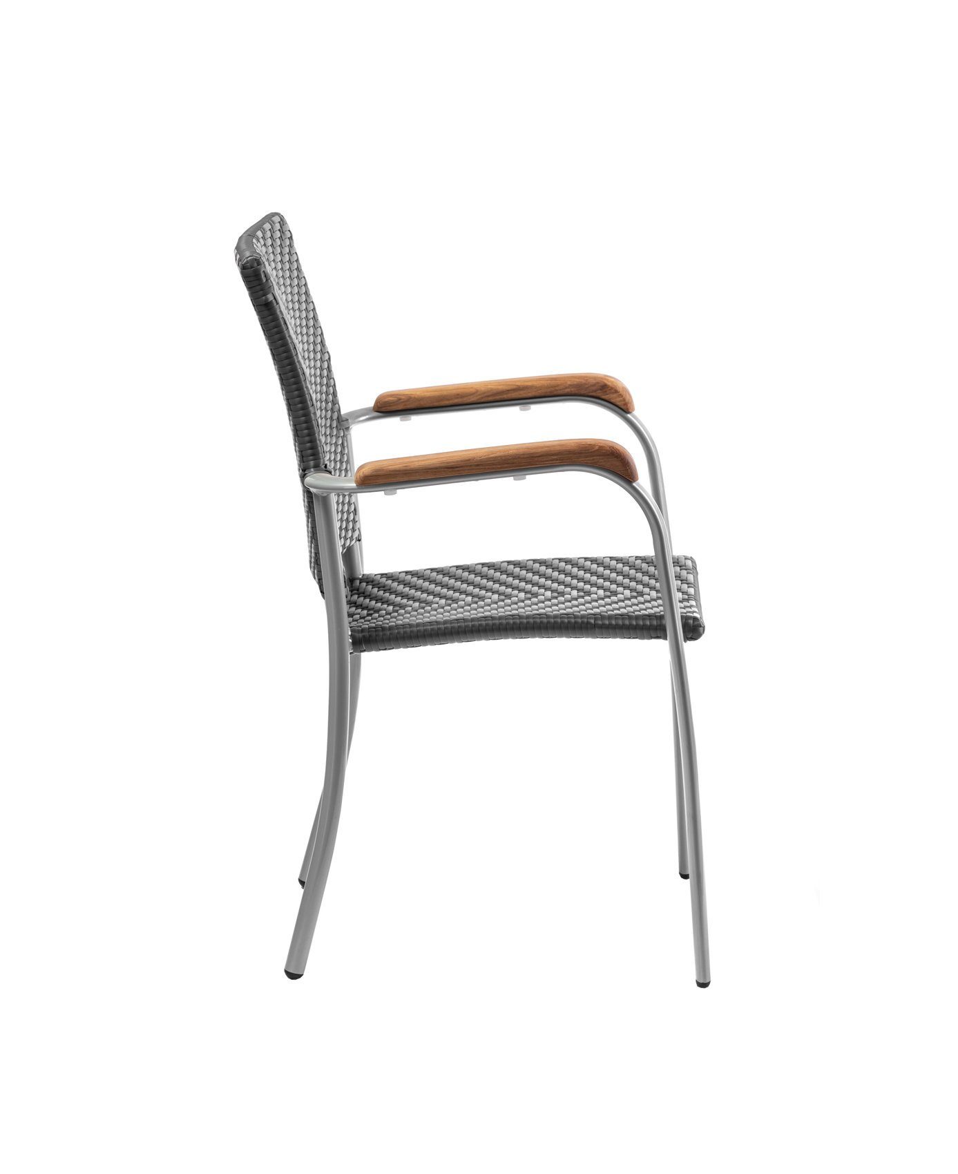 Konway Stapelstuhl ARUBA (4 St), 4x KONWAY® ARUBA Stapelsessel Schiefergrau Polyrattan Sessel