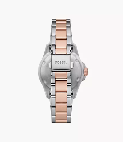 Fossil Uhr Fossil Blue Dive 3-Zeiger-Werk Edelstahl zweifarbig