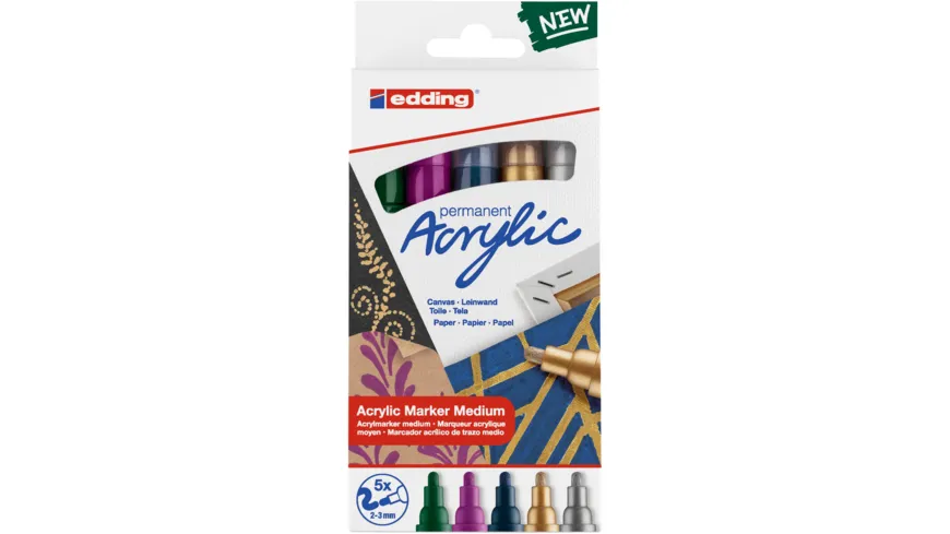 edding Acrylmarker 5100 5er-Set medium festive festive