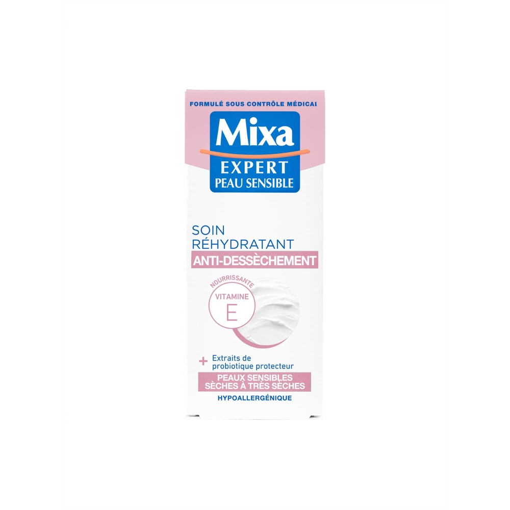 mixa Expert Peau Sensible Soin Visage Réhydratant Antidessèchement