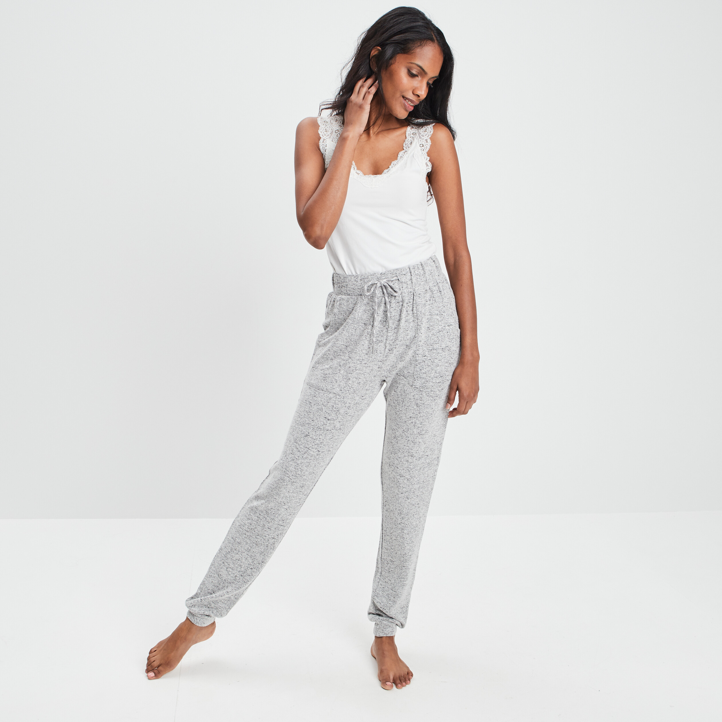 Bas de pyjama gris femme | La Halle