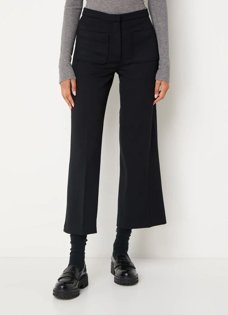 Sessùn Alberwool high waist straight fit cropped trousers with patch pockets