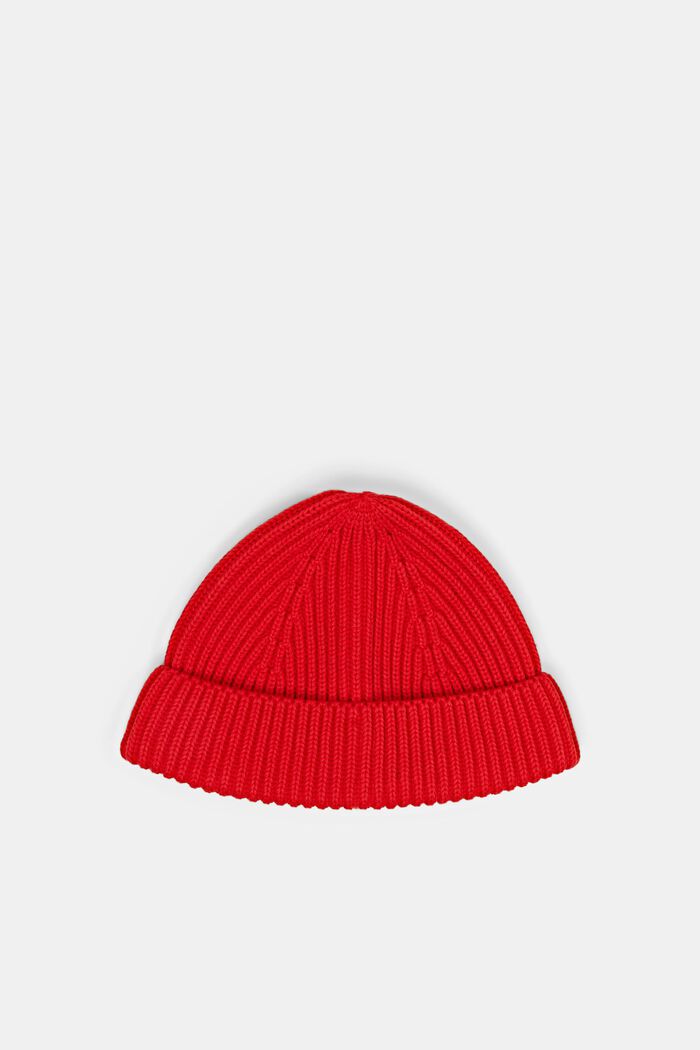 Rippstrick-Beanie, 100 % Baumwolle