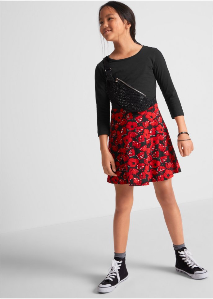 Mädchen Jerseykleid, 3/4-Arm aus Bio-Baumwolle