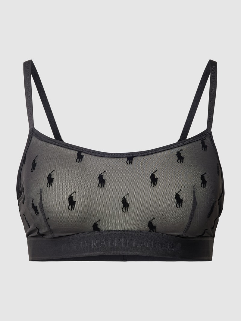 Bralette mit Allover-Logo-Muster in schwarz