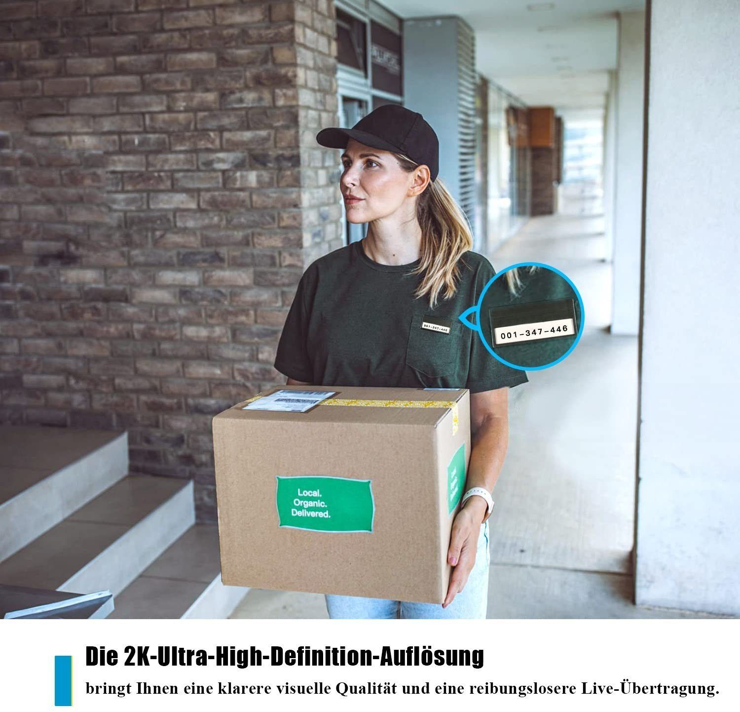 ieGeek Türklingel 2K Video-Türklingel mit Chime,Kabellos Smart Home klingel & SD-Karte (2,4-GHz-WLAN Intelligente Türklingelkamera mit PIR Bewegungserkennung, 2-Wege-Audio,24/7-Daueraufzeichnung,Echtzeit-Benachrichtigung), Menschliche Erkennung,Cloud