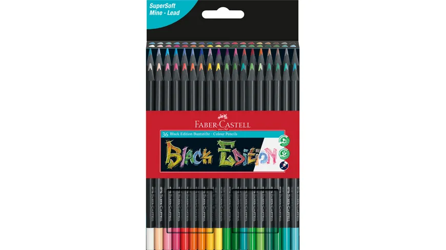 FABER CASTELL Buntstifte Black Edition 36er Kartonetui