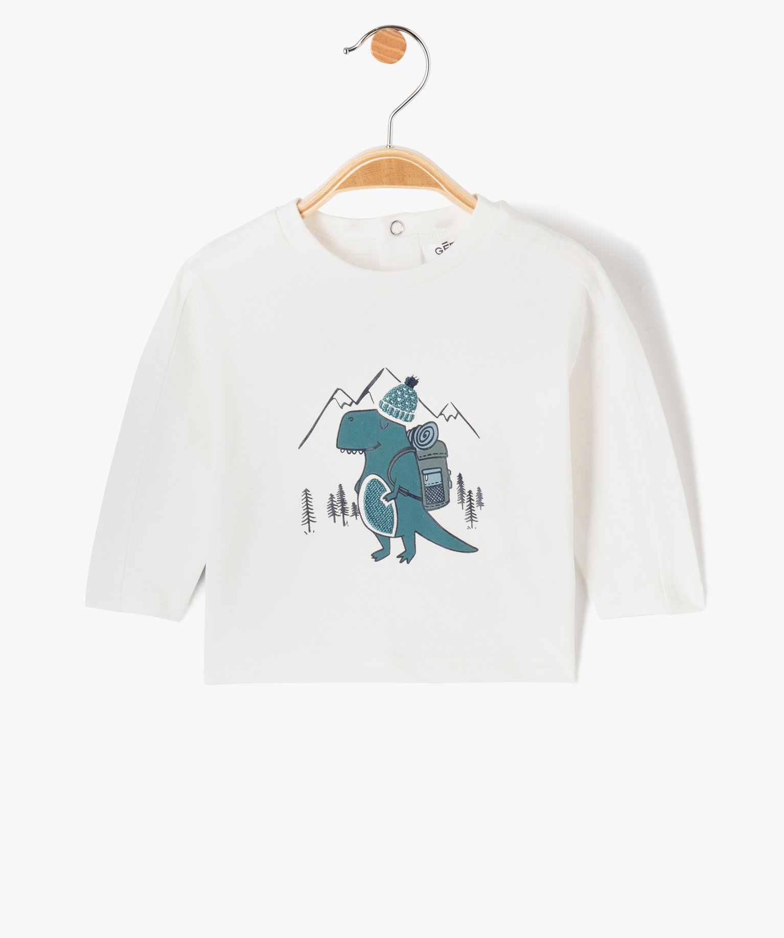 Tee-shirt bébé Garçon à manches longues avec motif blanc | GEMO