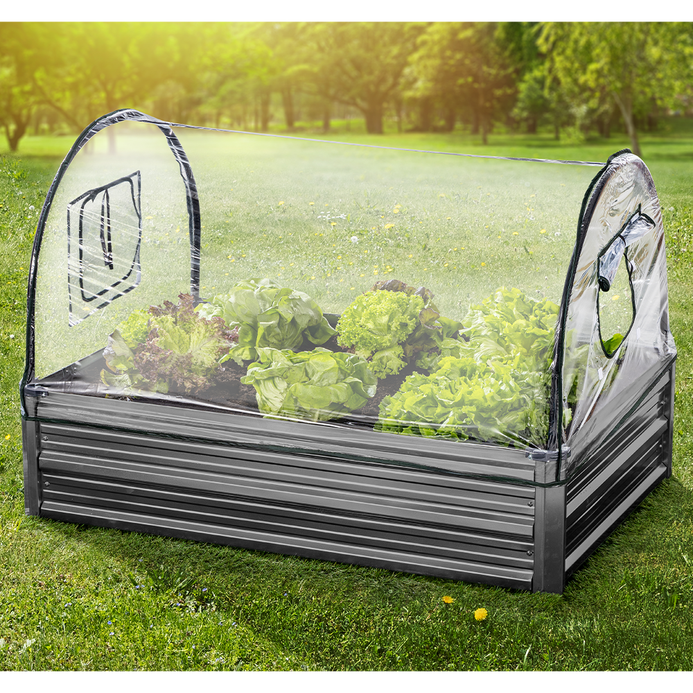 Green Yard Gartenbeet mit Überdachung, ca. 115 x 80 x 80 cm, Anthrazit
