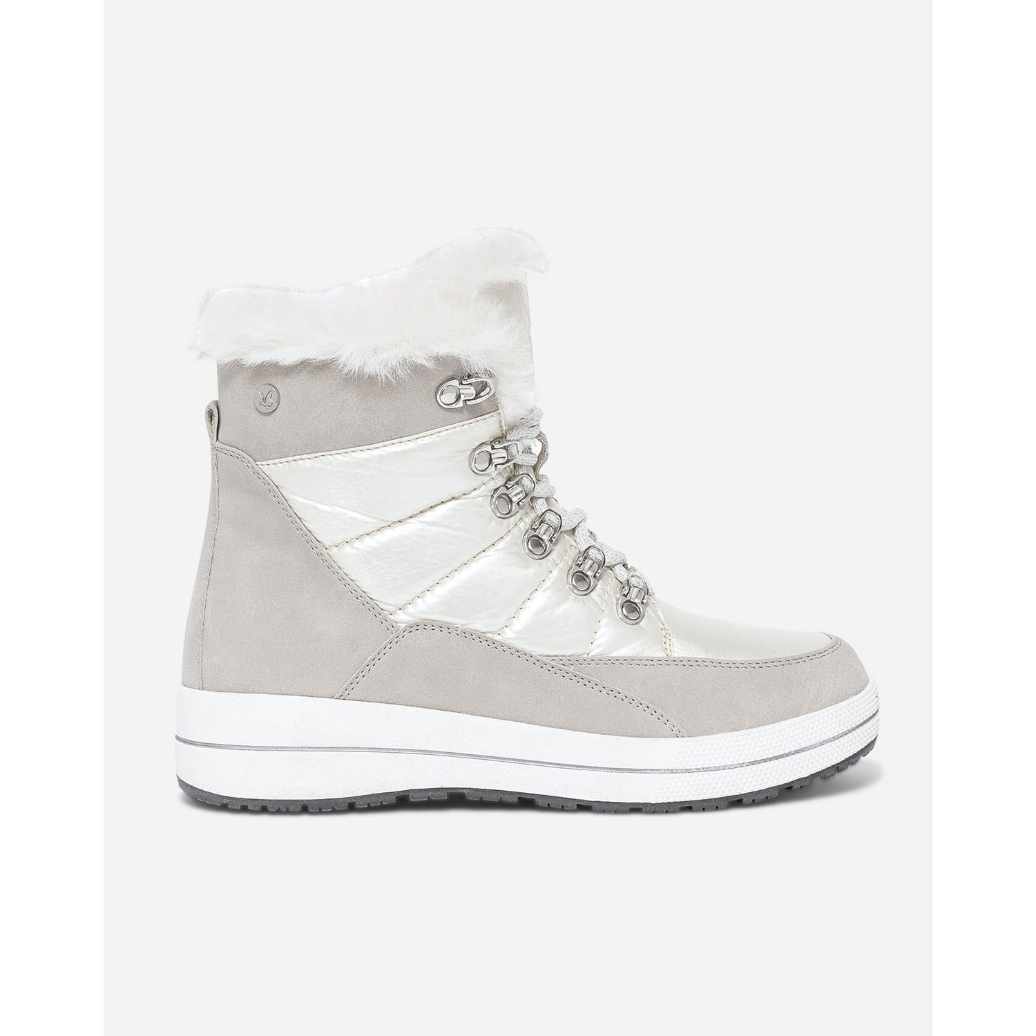 Boots CAPRICE blanc bi matière fourré