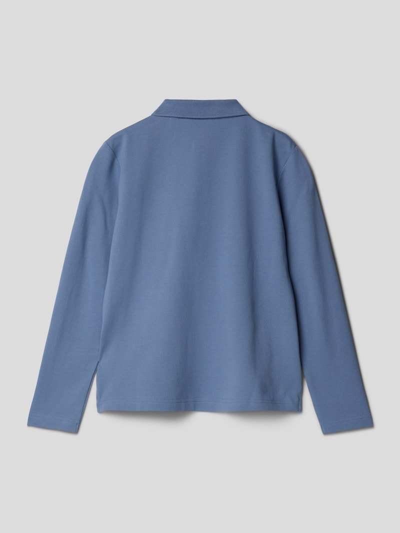 Longsleeve mit Polokragen Modell 'PIQUE' in hellblau