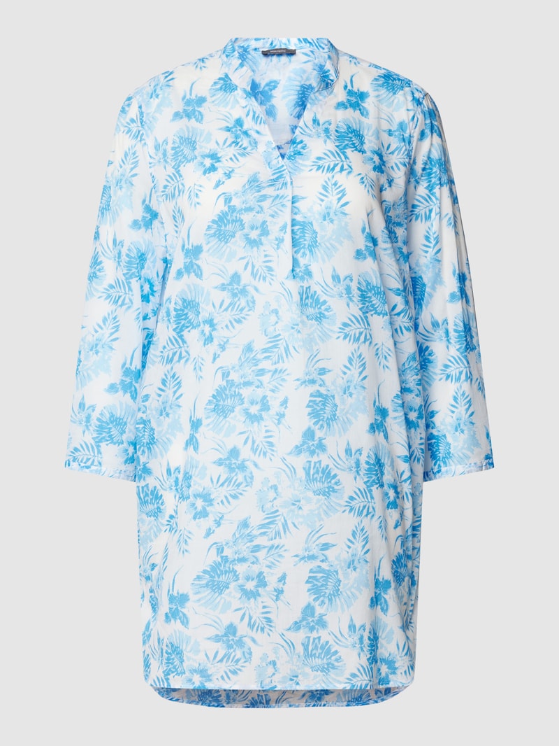 Bluse mit floralem Muster Modell 'Tunika' in blau