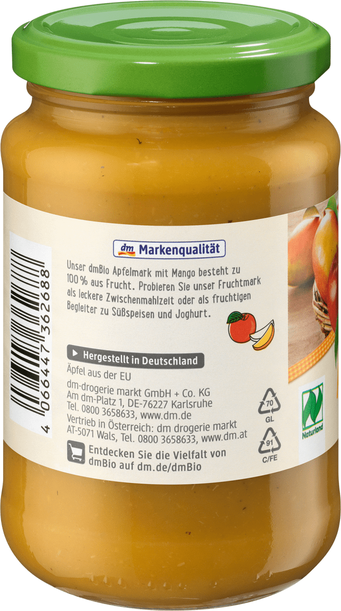 Fruchtmark Apfel mit Mango, 360 g
